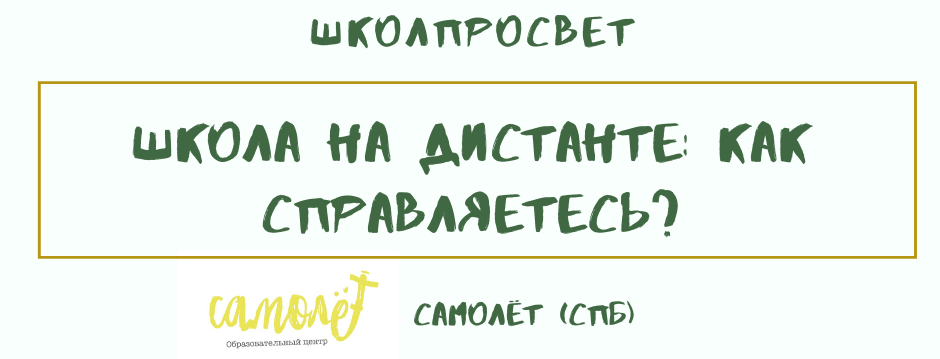 Школа на дистанте: школа Самолёт (СПб)